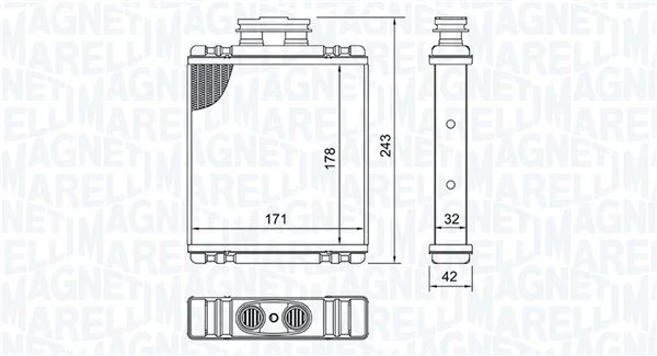 Schimbator caldura incalzire habitaclu Magneti Marelli 35021