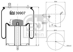 Burduf suspensie pneumatica Febi Bilstein 39907