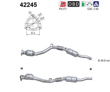 CATALIZATOR AS 42245 - Compatibil cu AUDI, SKODA, VW