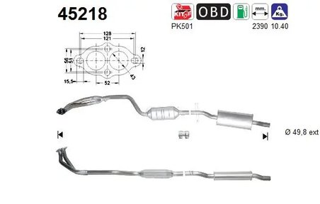 CATALIZATOR AS 45218 - Compatibil cu BMW