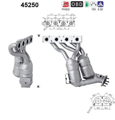 CATALIZATOR AS 45250 - Compatibil cu BMW