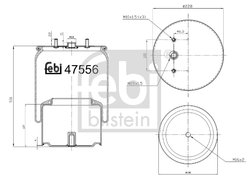 Burduf suspensie pneumatica Febi Bilstein 47556