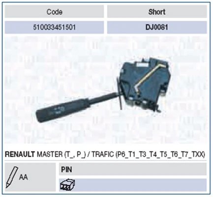 COMUTATOR COLOANA DIRECTIE MAGNETI MARELLI 510033451501 - Compatibil cu RENAULT