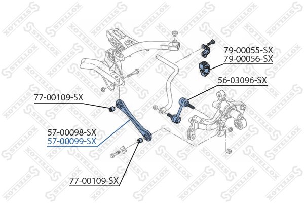 BRAT SUSPENSIE STELLOX 57-00099-SX - Compatibil cu AUDI, SEAT, SKODA, VW