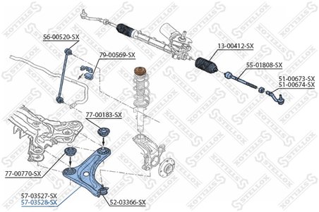 BRAT SUSPENSIE STELLOX 57-03528-SX - Compatibil cu CITROEN, HONDA, PEUGEOT