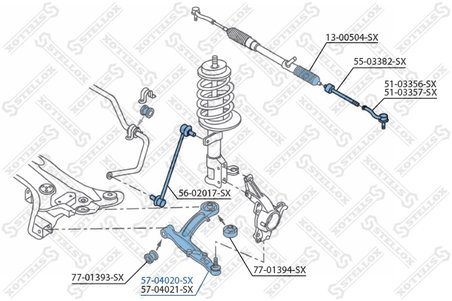 BRAT SUSPENSIE STELLOX 57-04020-SX - Compatibil cu ABARTH, FIAT, FORD