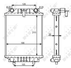 RADIATOR RACIRE MOTOR NRF 59125 - Compatibil cu AUDI, SEAT, SKODA, VW
