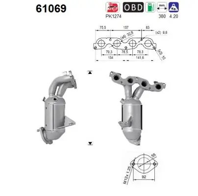 CATALIZATOR AS 61069 - Compatibil cu HYUNDAI