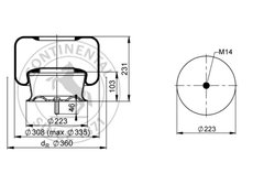 Burduf suspensie pneumatica Contitech AIR Spring 6622 N P01