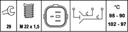 Comutator temperatura ventilator radiator HELLA 6ZT 007 837-