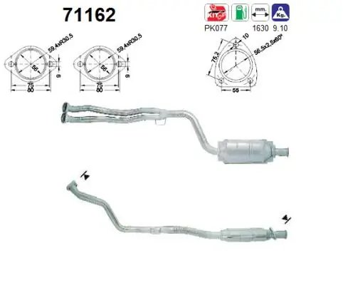 CATALIZATOR AS 71162 - Compatibil cu MERCEDES-BENZ