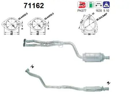 CATALIZATOR AS 71162 - Compatibil cu MERCEDES-BENZ