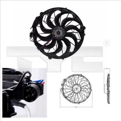 VENTILATOR RADIATOR RACIRE TYC 803-0003 - Compatibil cu BMW