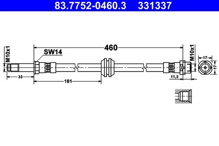 FURTUN FRANA ATE 83.7752-0460.3 - Compatibil cu BMW