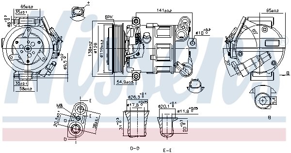 COMPRESOR CLIMATIZARE NISSENS 890801 - Compatibil cu ALFA ROMEO