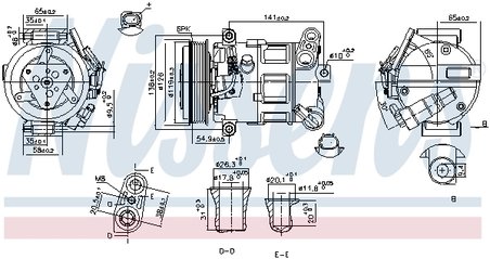 COMPRESOR CLIMATIZARE NISSENS 890801 - Compatibil cu ALFA ROMEO