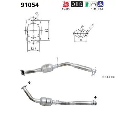 CATALIZATOR AS 91054 - Compatibil cu SUZUKI