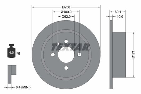 Disc frana Textar 92019200