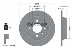 DISC FRANA TEXTAR 92048500 - Compatibil cu SAAB