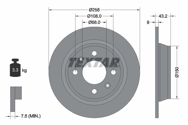 Disc frana Textar 92048500