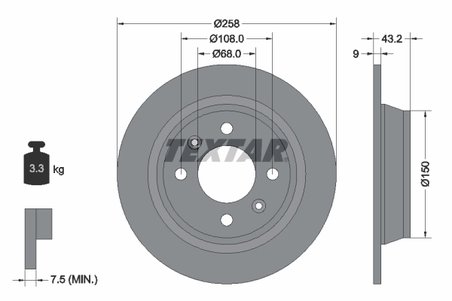 Disc frana Textar 92048500