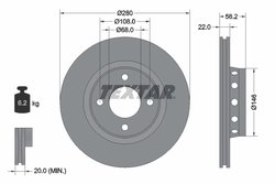 DISC FRANA TEXTAR 92060600 - Compatibil cu AUDI