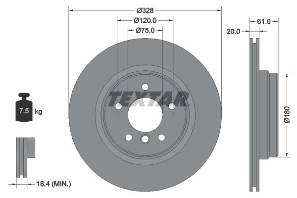 DISC FRANA TEXTAR 92074904 - Compatibil cu ALPINA, BMW
