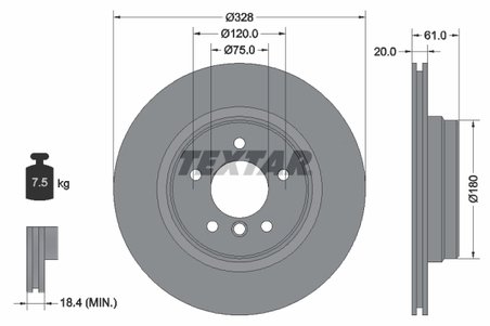 DISC FRANA TEXTAR 92074904 - Compatibil cu ALPINA, BMW