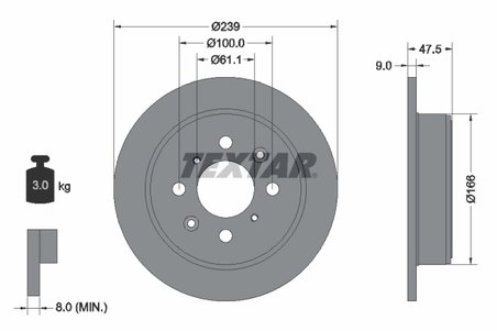 DISC FRANA TEXTAR 92077903 - Compatibil cu ACURA, HONDA