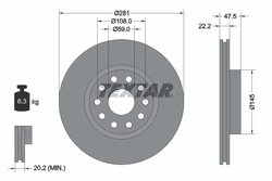 DISC FRANA TEXTAR 92093800 - Compatibil cu LANCIA