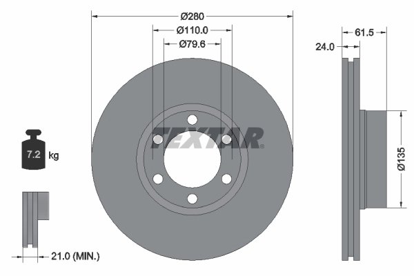 DISC FRANA TEXTAR 92097703 - Compatibil cu OPEL, RENAULT, VAUXHALL