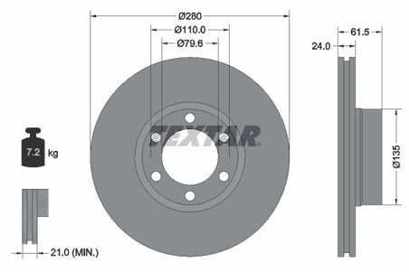DISC FRANA TEXTAR 92097703 - Compatibil cu OPEL, RENAULT, VAUXHALL