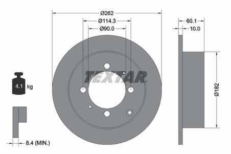 DISC FRANA TEXTAR 92104000 - Compatibil cu HYUNDAI, KIA, MITSUBISHI, PROTON