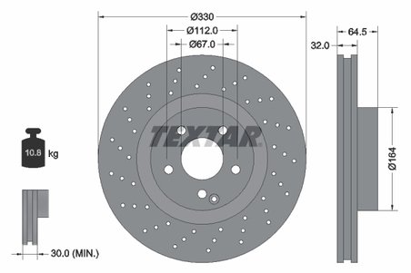 DISC FRANA TEXTAR 92120205 - Compatibil cu MERCEDES-BENZ, MERCEDES-BENZ (BBDC)
