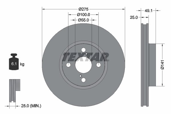 DISC FRANA TEXTAR 92126003 - Compatibil cu TOYOTA