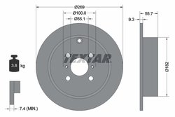 DISC FRANA TEXTAR 92126203 - Compatibil cu BYD, ENGLON, FENGXING, GEELY, GLEAGLE, KANDI, LIFAN, TOYOTA, TOYOTA (FAW), YEMA