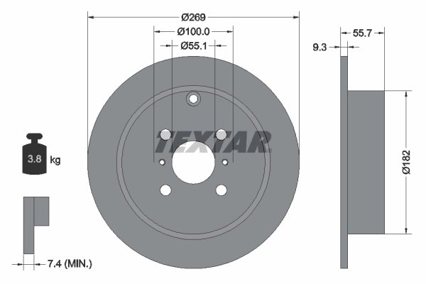 Disc frana Textar 92126203