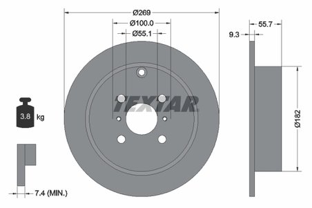 Disc frana Textar 92126203