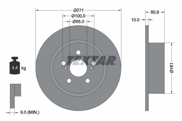 DISC FRANA TEXTAR 92126503 - Compatibil cu TOYOTA