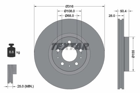 Disc frana Textar 92126603