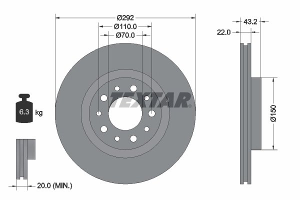 Disc frana Textar 92145303