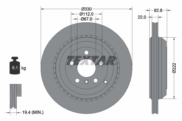 DISC FRANA TEXTAR 92150903 - Compatibil cu MERCEDES-BENZ