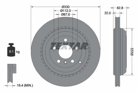 DISC FRANA TEXTAR 92150903 - Compatibil cu MERCEDES-BENZ