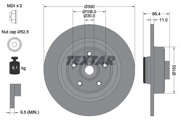 DISC FRANA TEXTAR 92159803 - Compatibil cu RENAULT