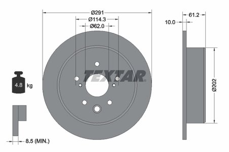 DISC FRANA TEXTAR 92179803 - Compatibil cu LEXUS, TOYOTA, TOYOTA (FAW)