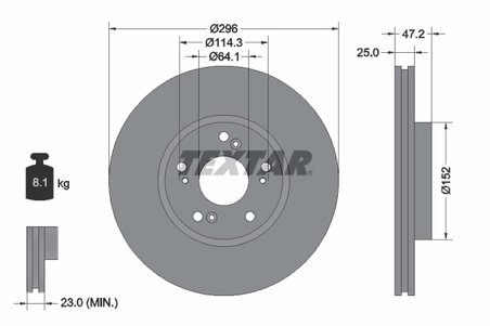 DISC FRANA TEXTAR 92195000 - Compatibil cu HONDA