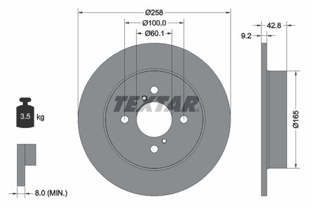 DISC FRANA TEXTAR 92227903 - Compatibil cu SUZUKI