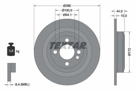 DISC FRANA TEXTAR 92234003 - Compatibil cu MINI
