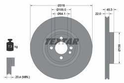 DISC FRANA TEXTAR 92255003 - Compatibil cu MINI