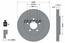 DISC FRANA TEXTAR 92271603 - Compatibil cu CHRYSLER, DODGE, PLYMOUTH